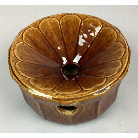 Antique Brown Spittoon Bennington Pottery - 4”Hx7.5”L - Picture 1 of 7